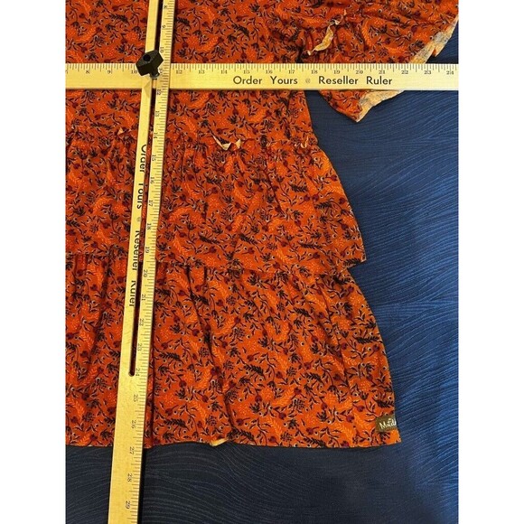 Matilda Jane Blouse Women's Size Small Casual Floral Short Sleeve Orange - Picture 5 of 6